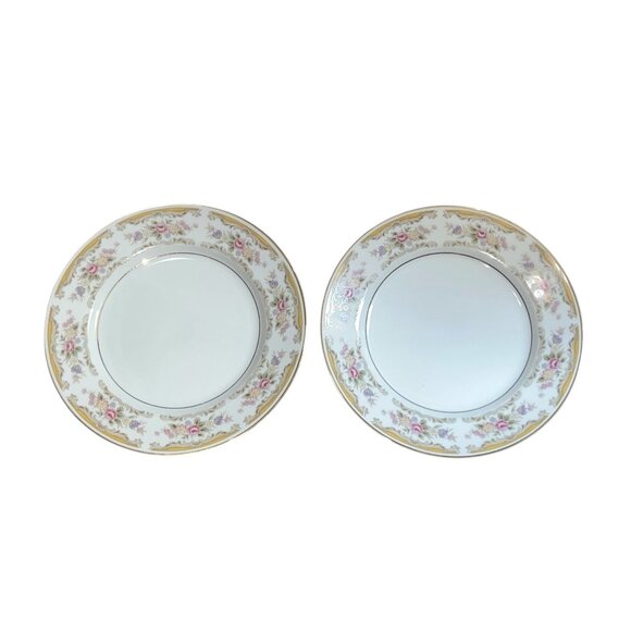 Montgomery Ward Chippendale Fine China Soup Bowls Set Of 2 Floral & Gold Trim Ma - Picture 1 of 6